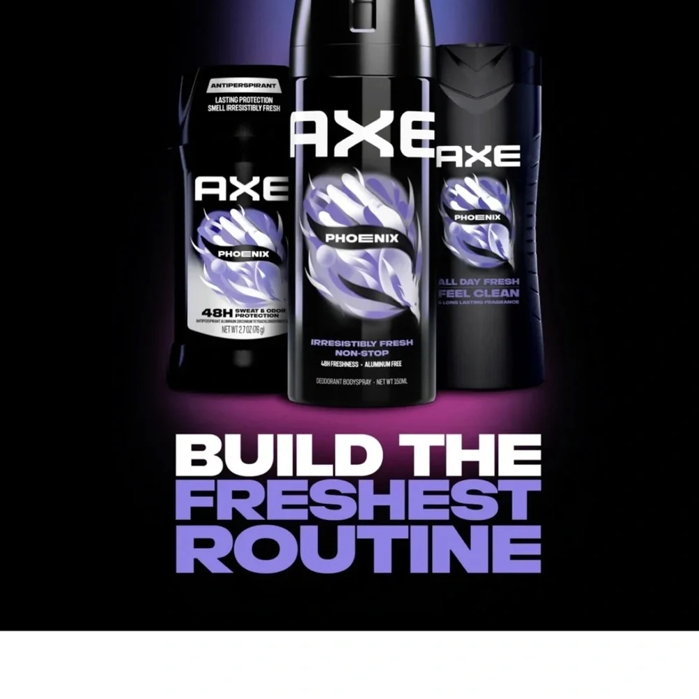 NEW! Axe Phoenix Men's Body Care 3 Piece Set Body Wash, Deodorant, Spray